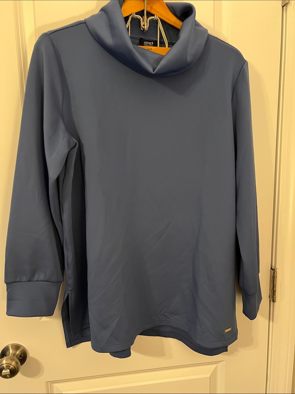 Jones New York Blue Cowl Neck Tunic Top